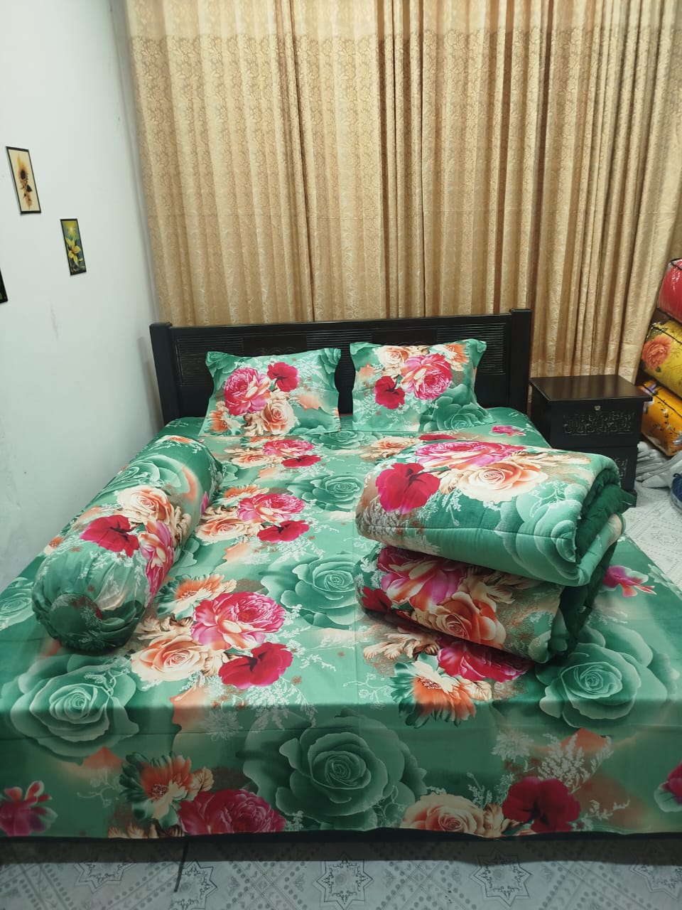 ৫ পিসের সেট প্রিমিয়াম কোয়ালিটি টুইল কটন ফেব্রিক্স কম্ফোর্টার (Comforter) - Image 2