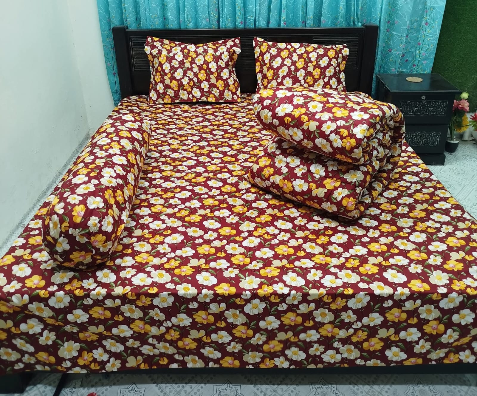৫ পিসের সেট প্রিমিয়াম কোয়ালিটি টুইল কটন ফেব্রিক্স কম্ফোর্টার (Comforter)