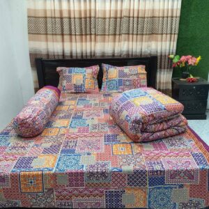 ৫ পিসের সেট প্রিমিয়াম কোয়ালিটি টুইল কটন ফেব্রিক্স কম্ফোর্টার (Comforter)