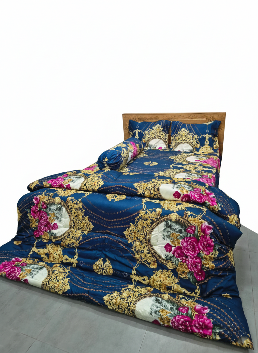 ৬ পিসের সেট প্রিমিয়াম কোয়ালিটি টুইল কটন ফেব্রিক্স কম্ফোর্টার